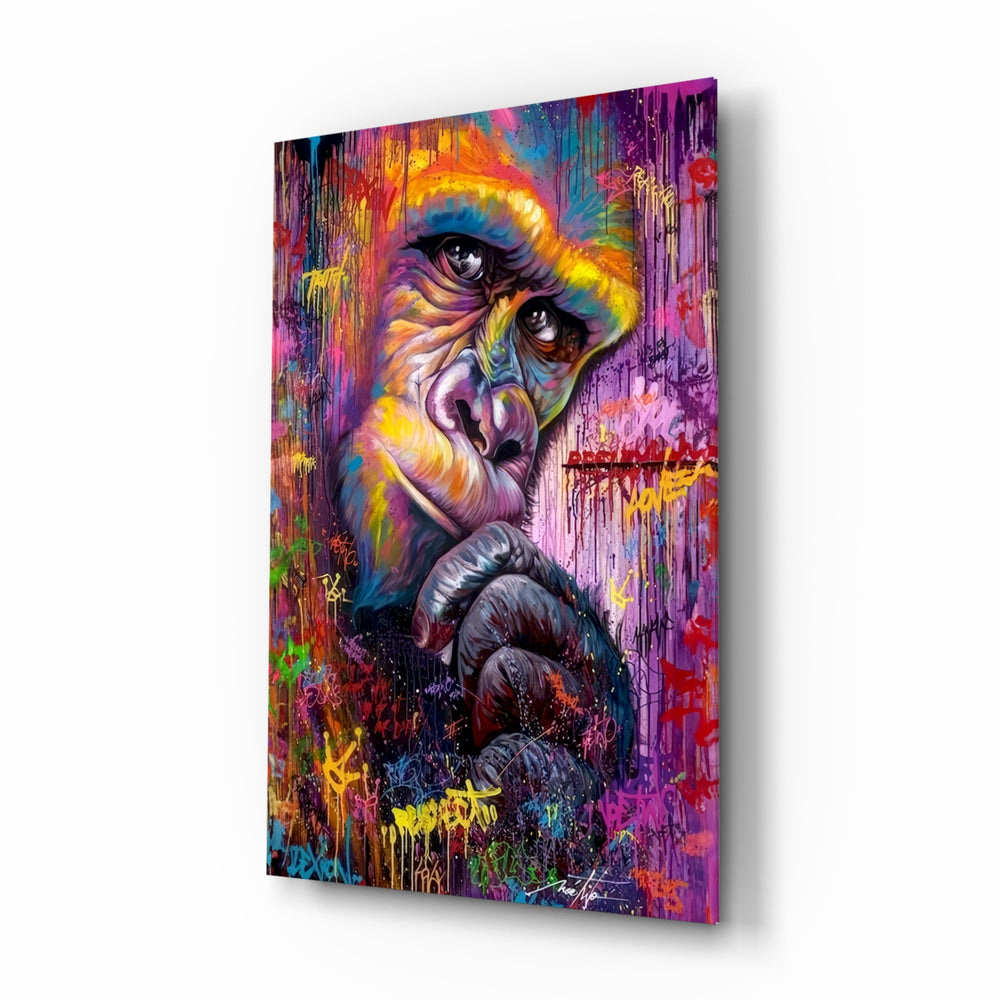 Pop-graffiti panel bringing neon glow to a teen den