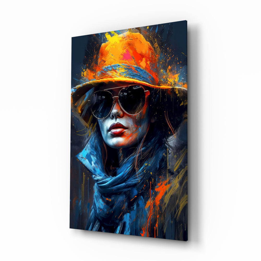 Expressionist-portrait panel bringing painterly glow to a boutique