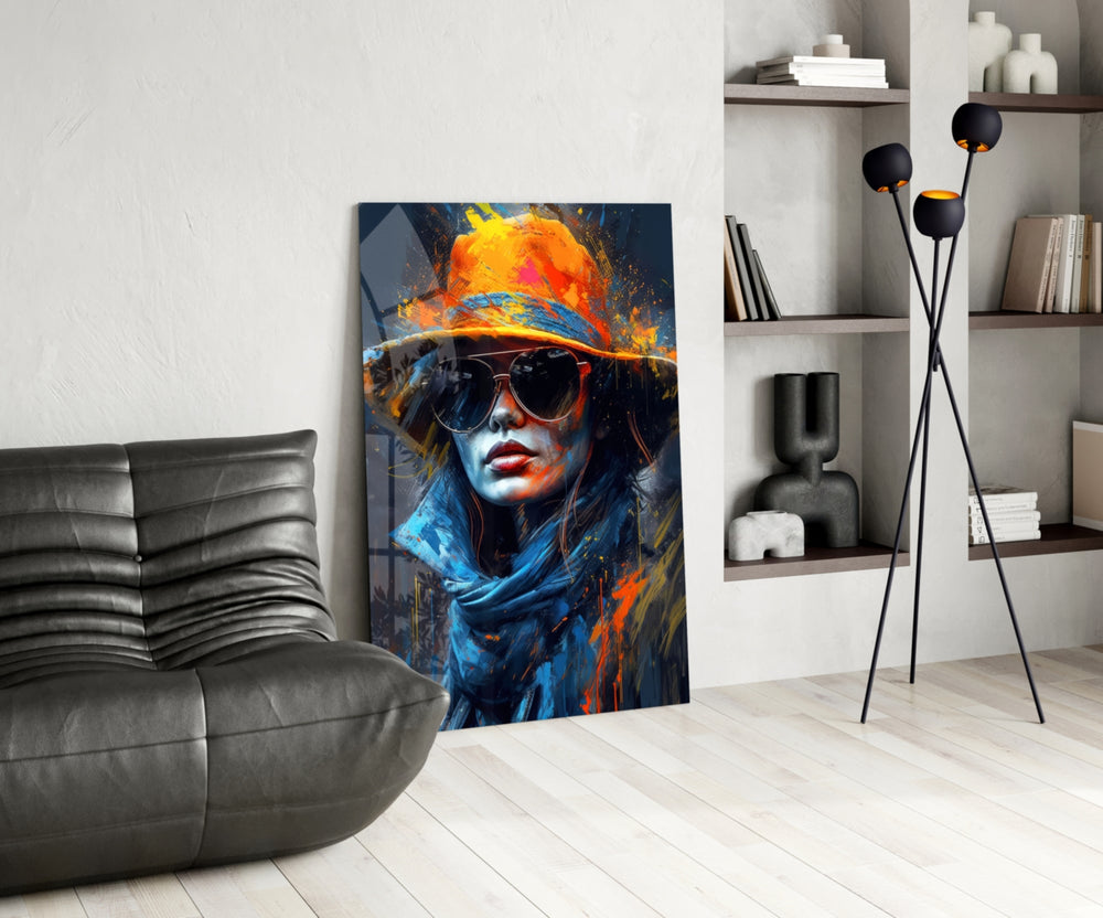 Hat glass print enhancing a den with fashion firepower