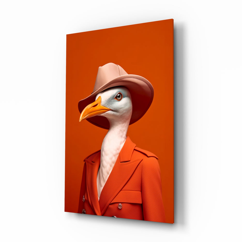 Fashion-editorial panel bringing tangerine glow to a boutique