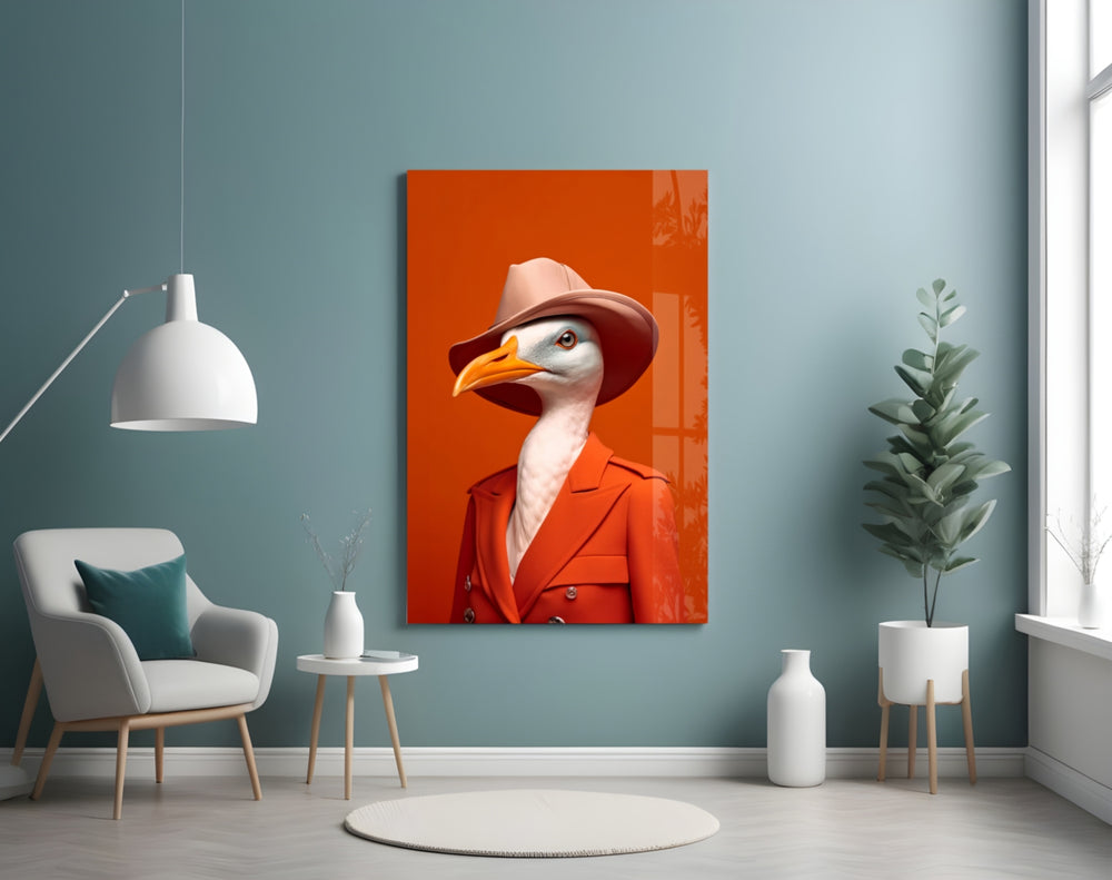 Bird Vogue panel adding editorial flair to a hallway