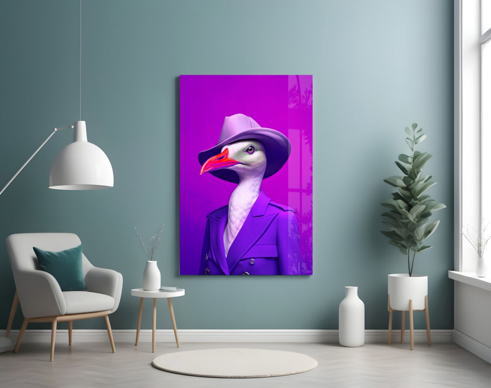 Bird Vogue panel adding editorial flair to a hallway