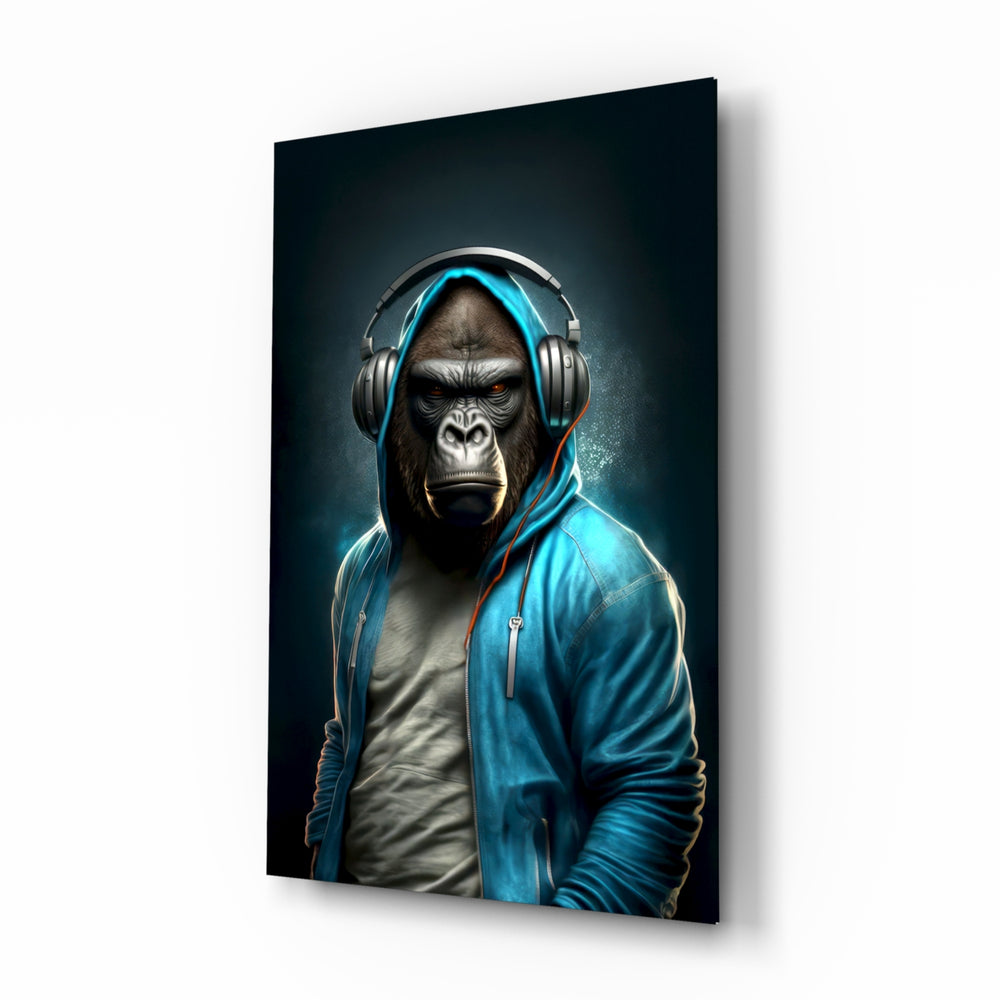 Streetwear-portrait panel bringing moody glow to a teen den