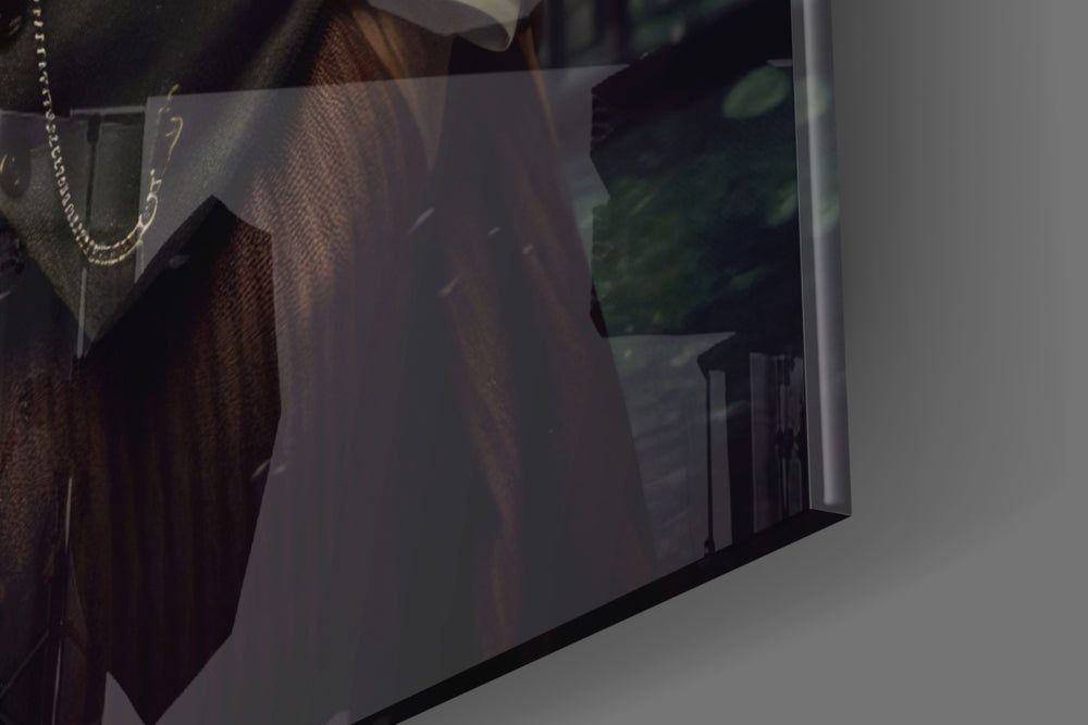 Bulldog in a Suit panel catching lamp light to reveal its cinematic glow