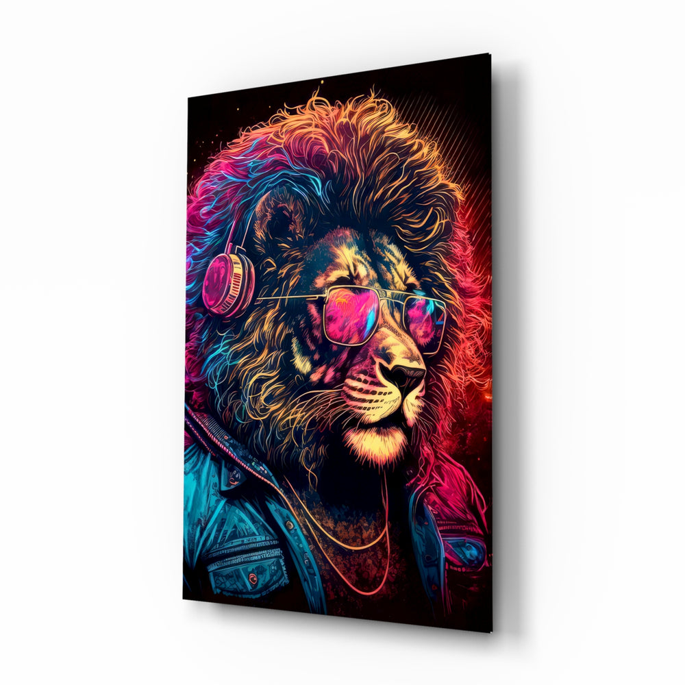 Pop-graffiti panel bringing electric glow to a teen den