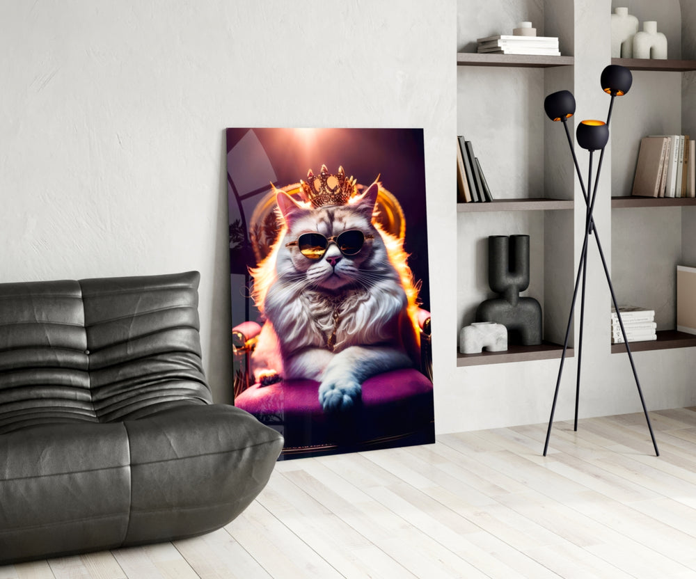 The Queen glass print enhancing a den with regal firepower