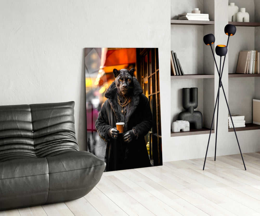 Java the Leopard glass print enhancing a den with quirky firepower