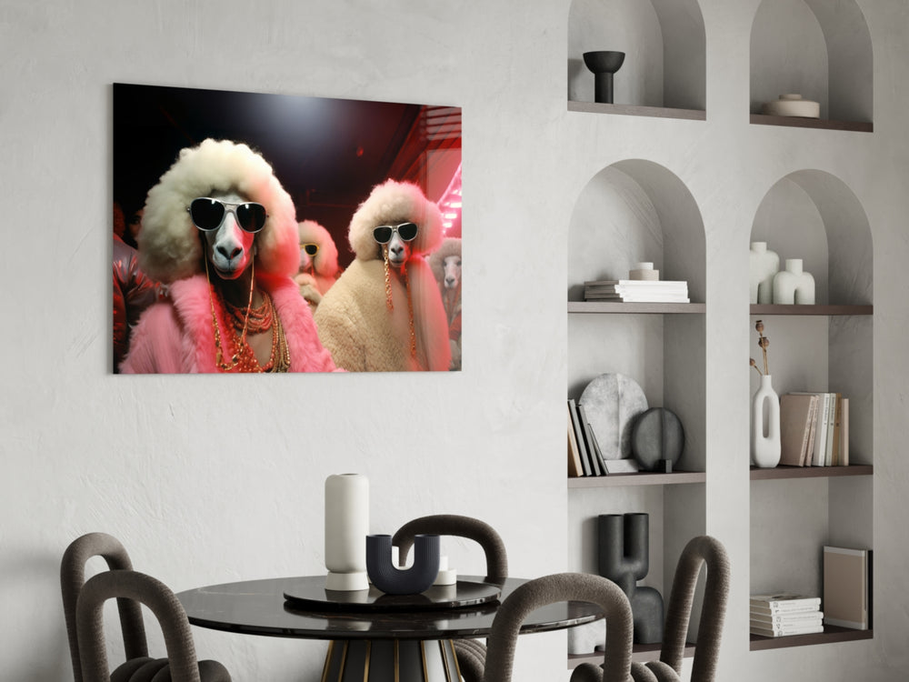 City Music glass print enhancing a den with quirky firepower
