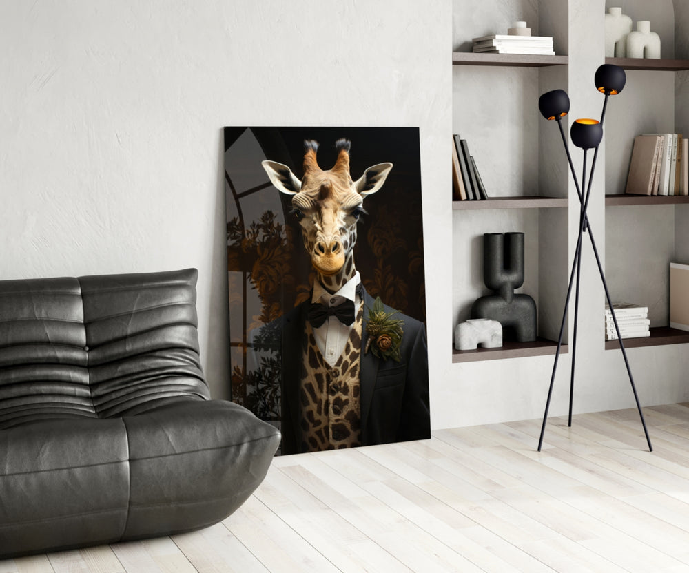 Gentleman glass print enhancing a den with quirky firepower