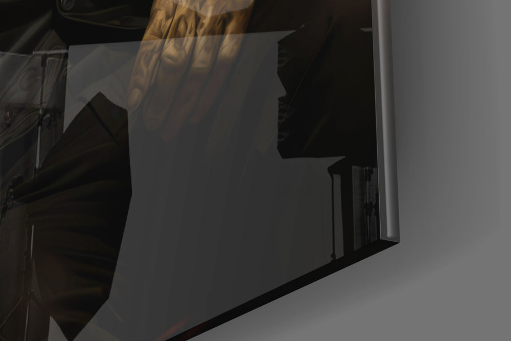 Gentleman panel catching lamp light to reveal its cinematic glow