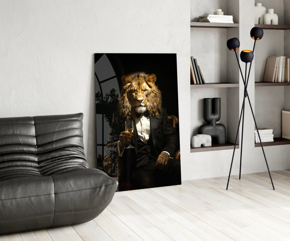 Gentleman glass print enhancing a den with quirky firepower
