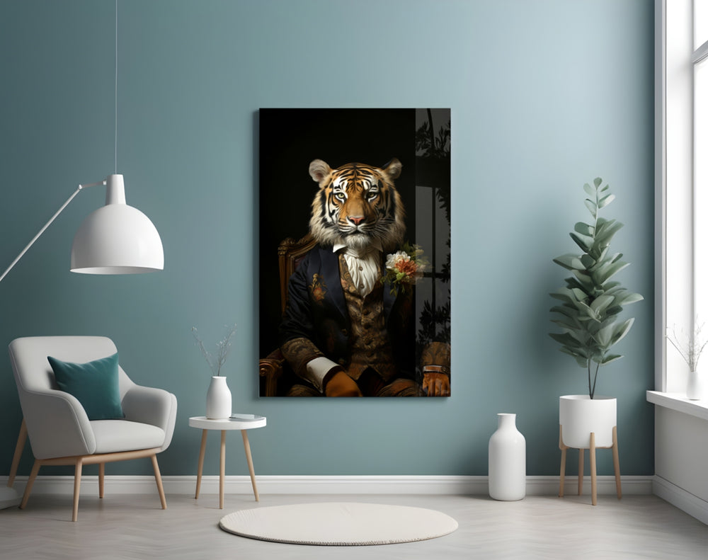 Gentleman panel adding editorial drama to a hallway