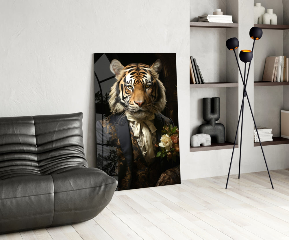 Gentleman glass print enhancing a den with quirky firepower