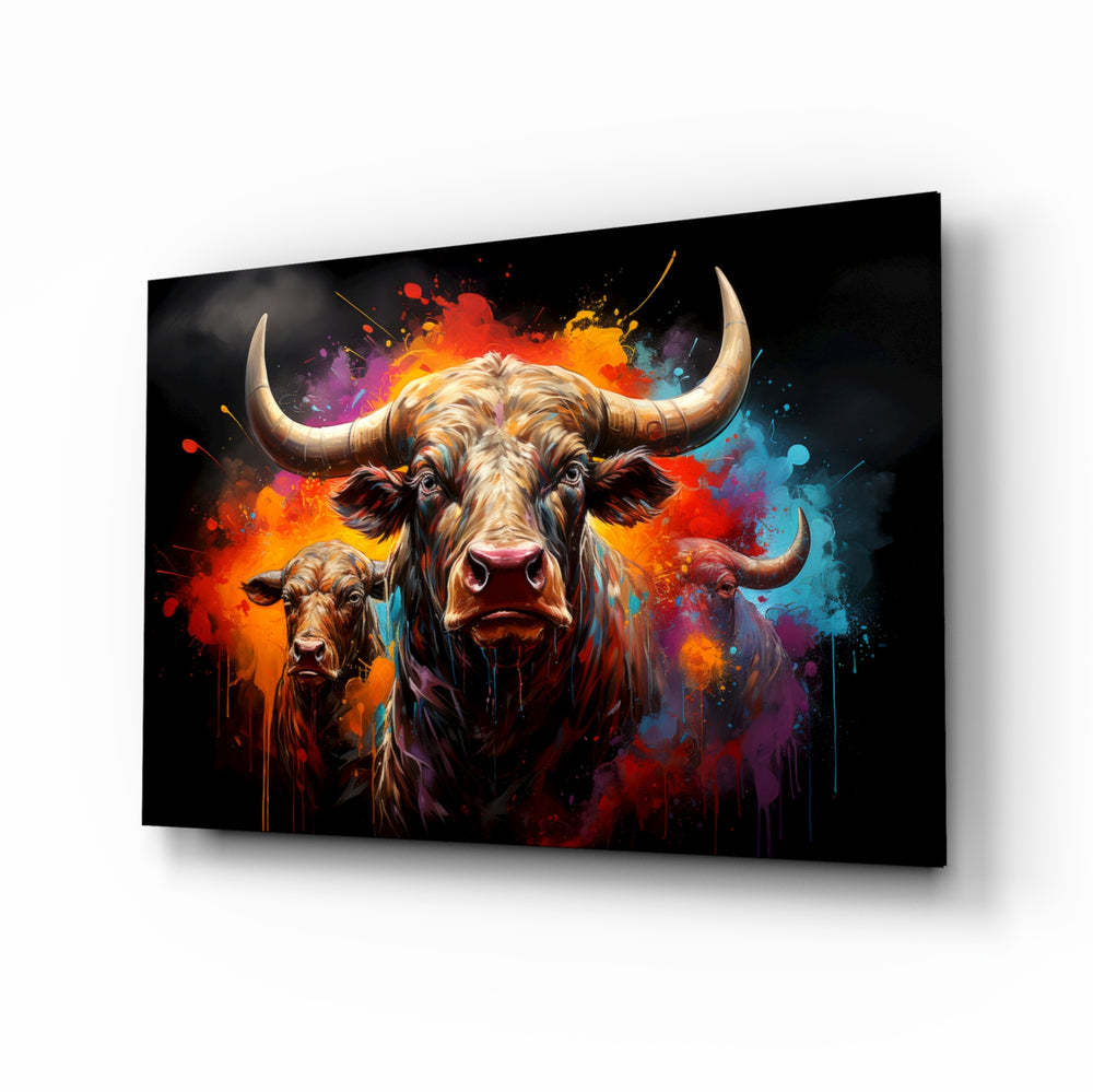 Pop-graffiti panel bringing electric glow to a loft