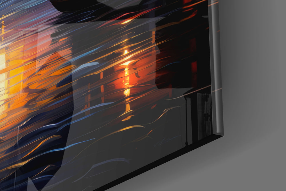 Moonlight panel catching lamp light to reveal its cinematic glow