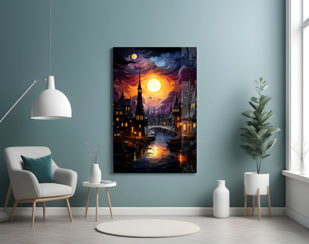 Moonlight panel adding editorial flair to a hallway