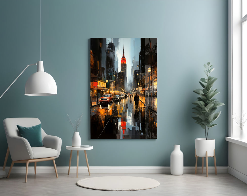 City Night panel adding editorial flair to a hallway