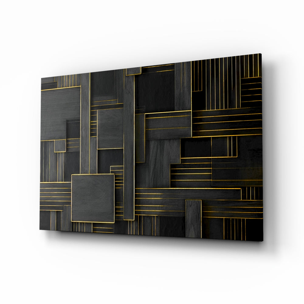 Art-deco panel bringing refined glow to a study