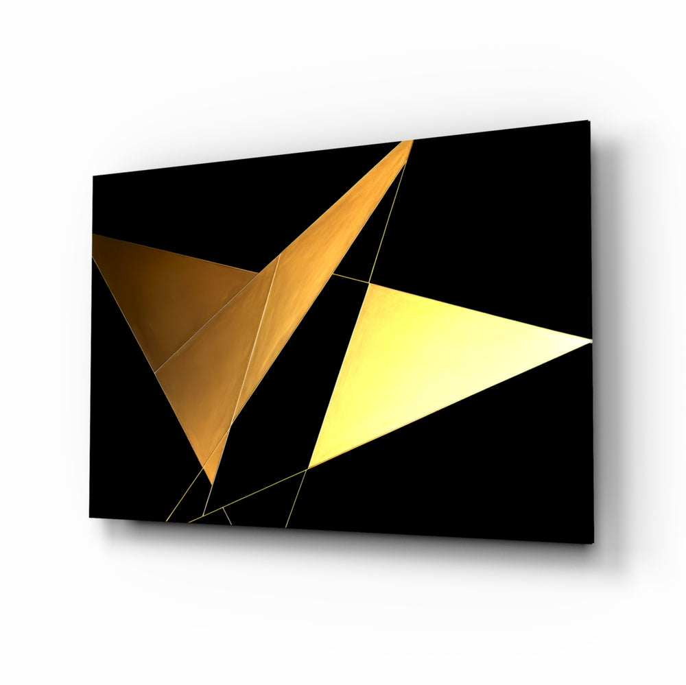 Modernist-graphic panel bringing refined glow to a study