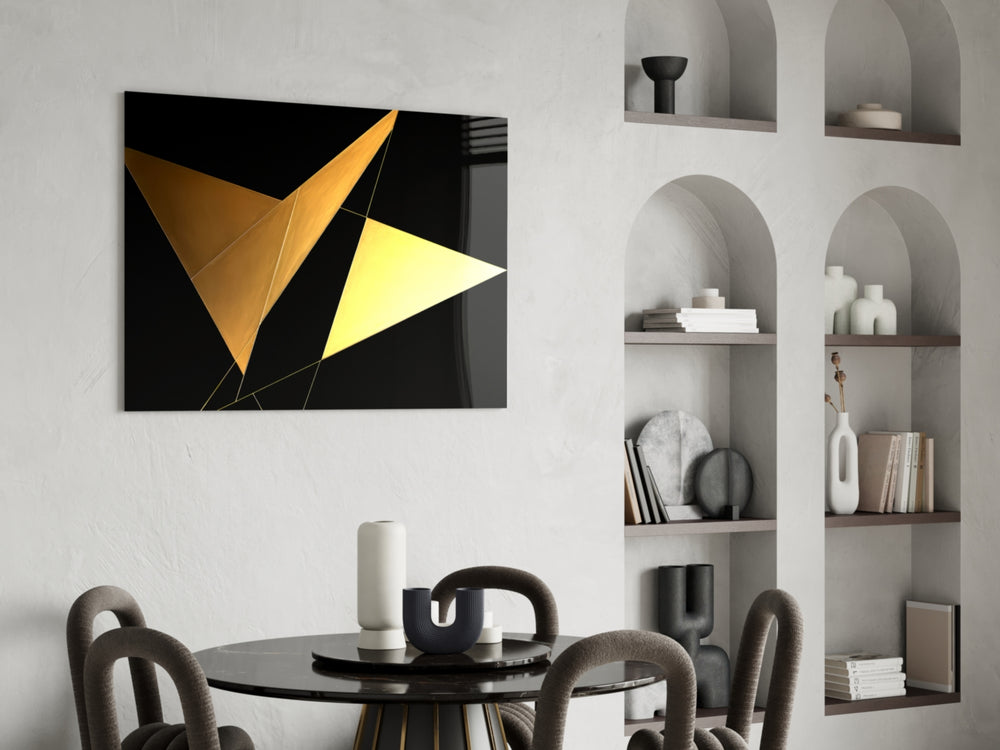Yellow Wings glass print enhancing a den with statement firepower