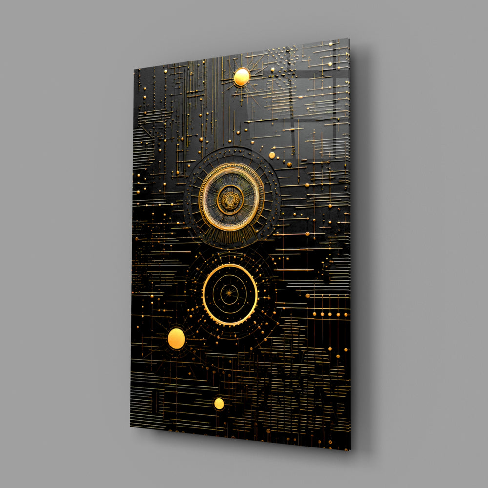 Ancient Sky close-up showing golden orbital lines and amber moons