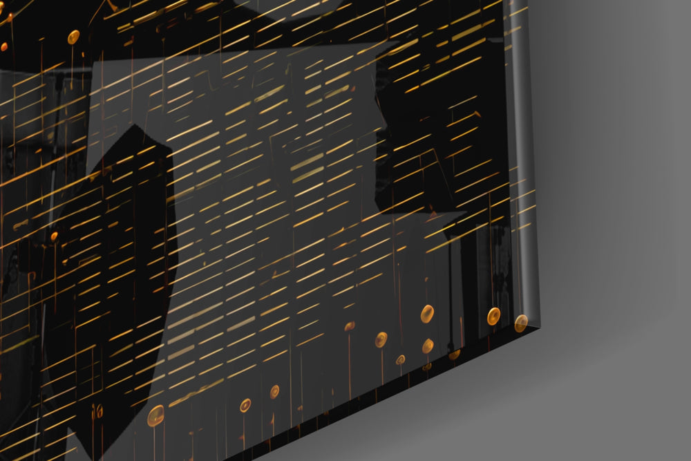 Ancient Sky panel catching lamp light to reveal its cinematic glow