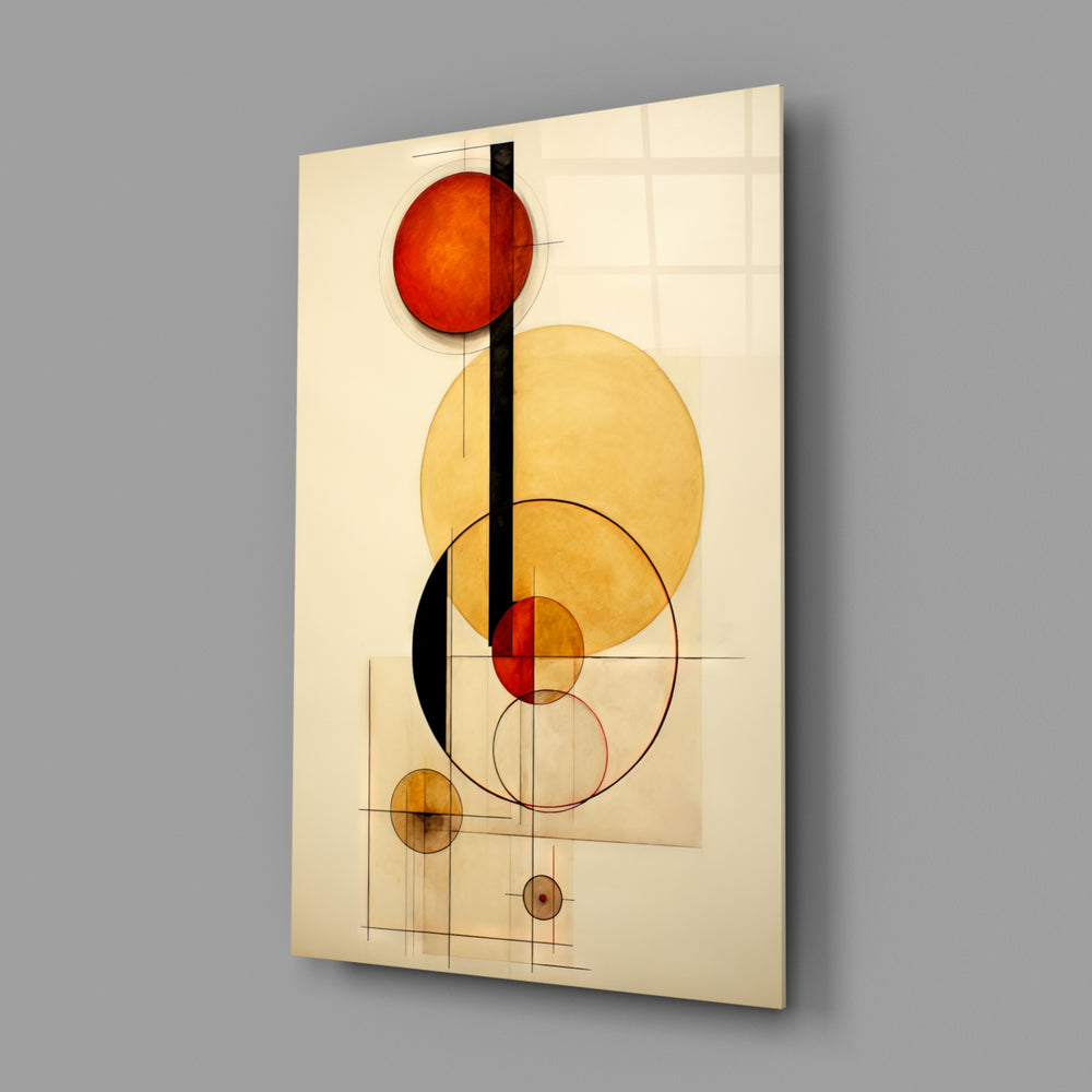 Circles close-up showing scarlet discs and pencil-line geometry