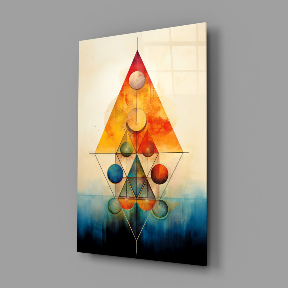 Harmony of Shapes close-up showing nested triangles and planet circles