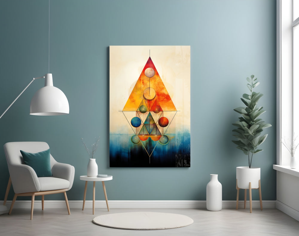 Harmony of Shapes panel adding editorial flair to a hallway