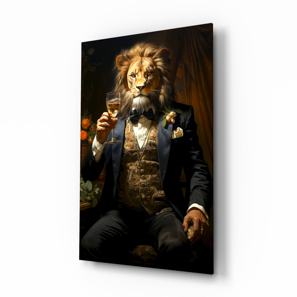 Regal-portrait panel bringing noble glow to a study