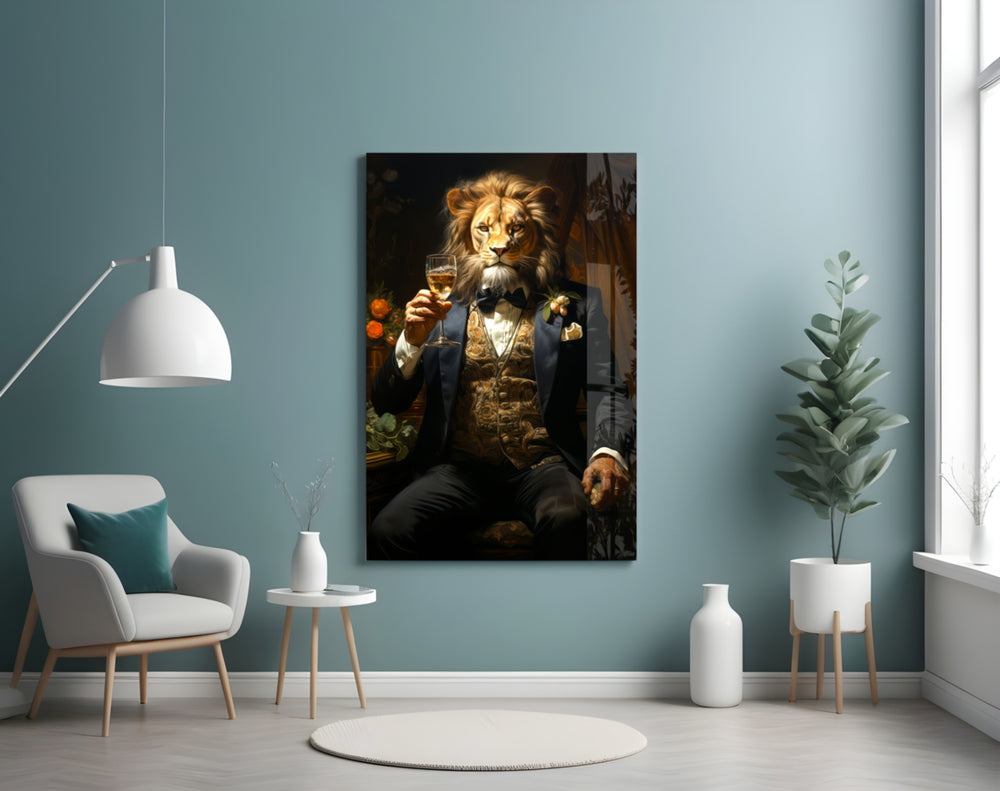 Gentleman panel adding editorial drama to a hallway