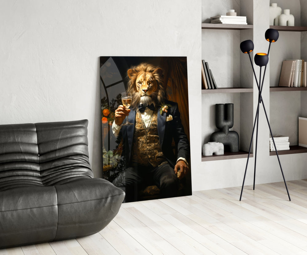 Gentleman glass print enhancing a den with quirky firepower