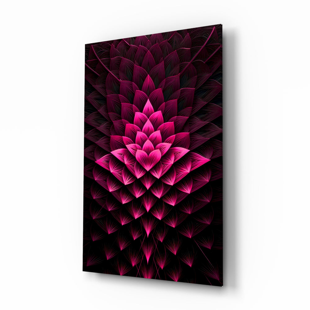 Fractal-bloom panel bringing mystic glow to a meditation corner