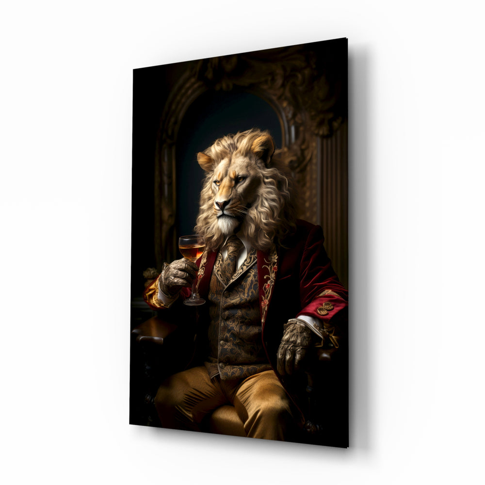 Regal-portrait panel bringing noble glow to a library