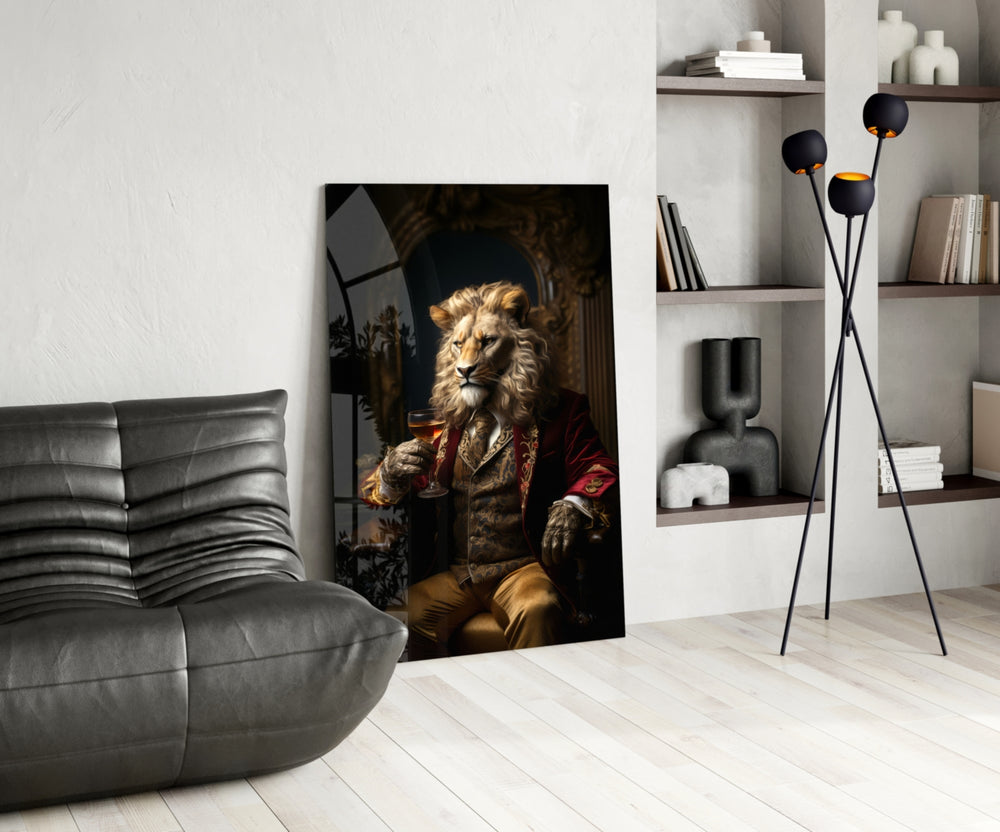 Gentleman glass print enhancing a den with quirky firepower
