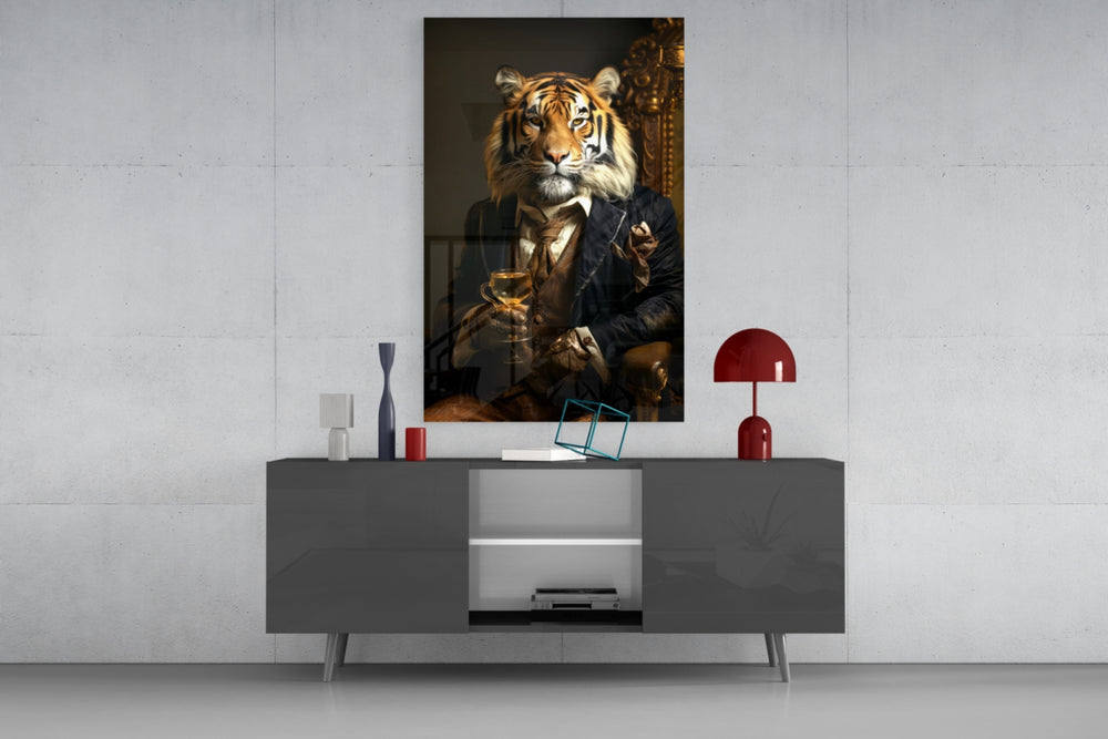 Gentleman Glass Wall Art|| Designer's Collection.