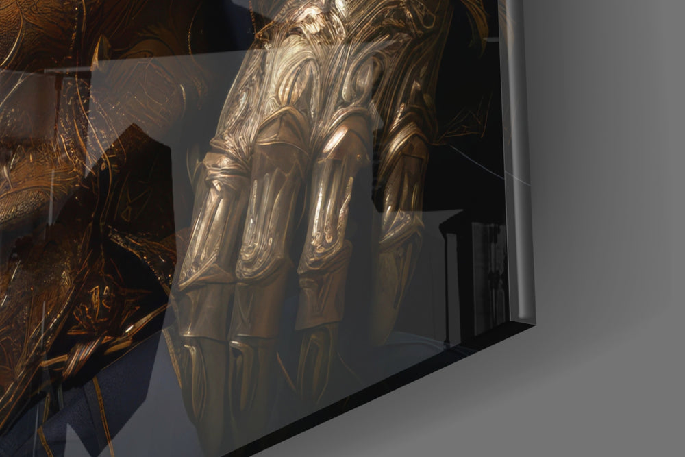 Duke Lion panel catching lamp light to reveal its cinematic glow
