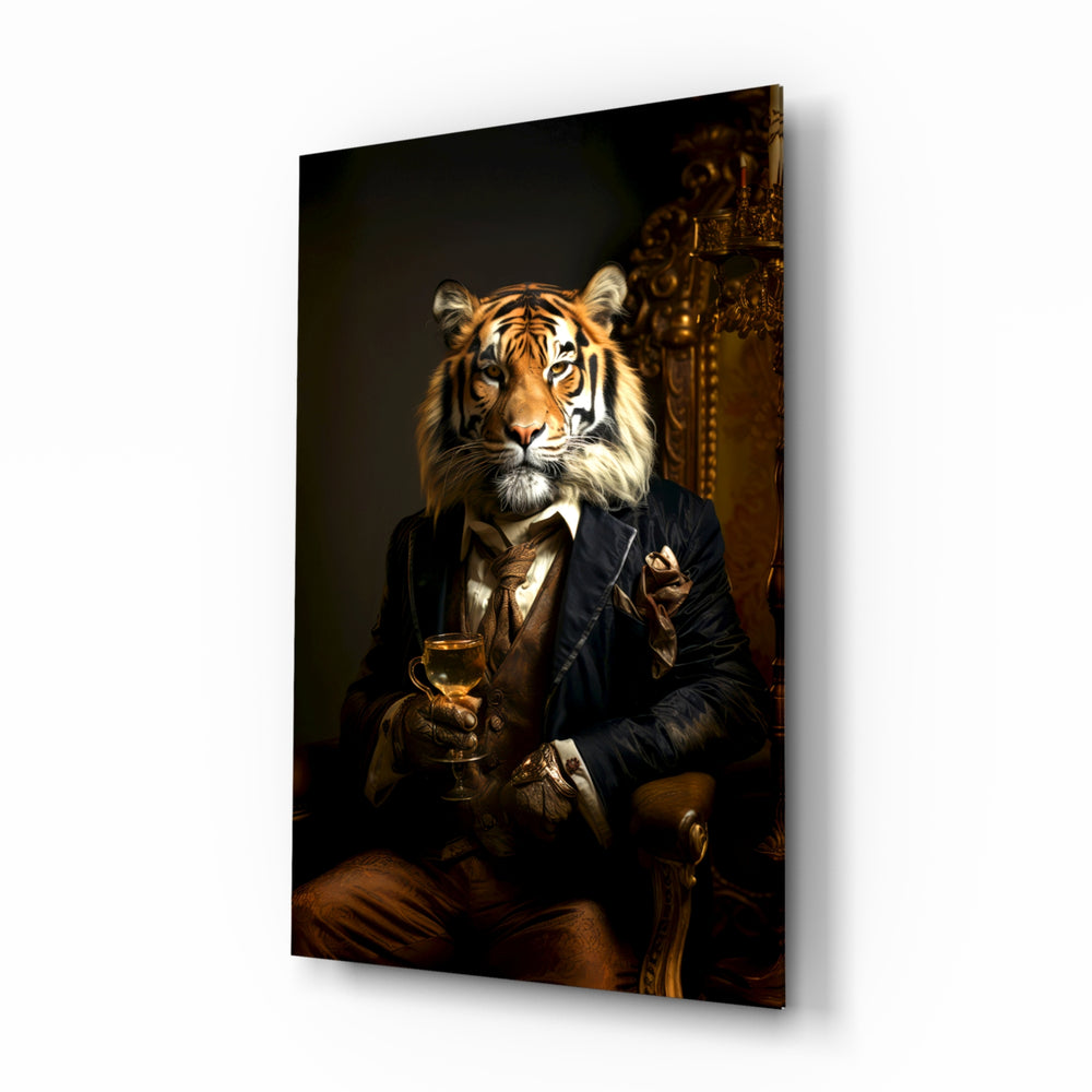 Regal-portrait panel bringing noble glow to a study