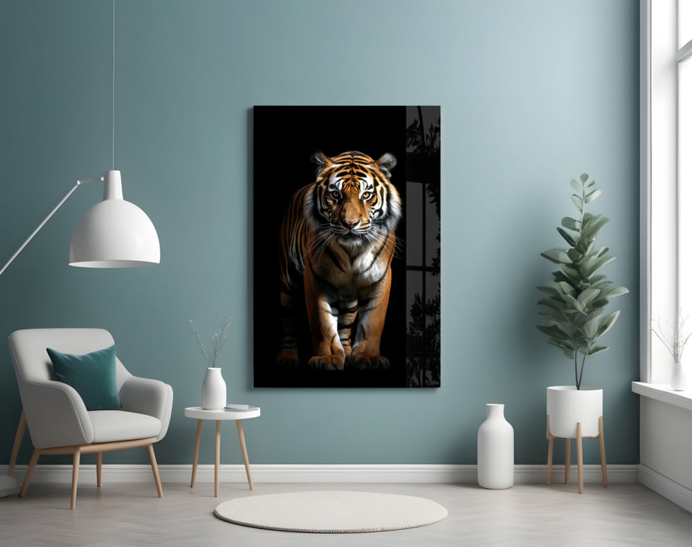 Tiger in the Dog panel adding editorial drama to a hallway