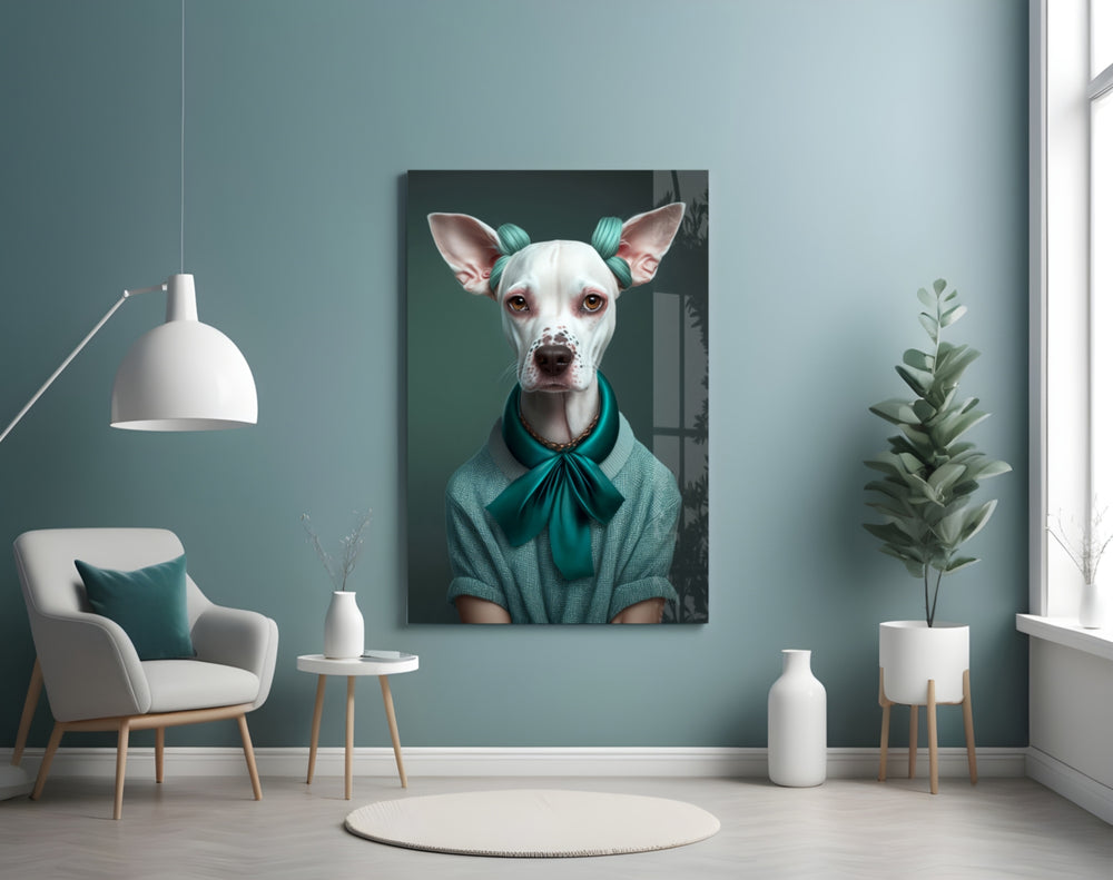 Dog Vogue panel adding editorial flair to a hallway