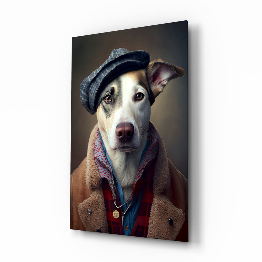 Vintage-portrait panel bringing rural glow to a study