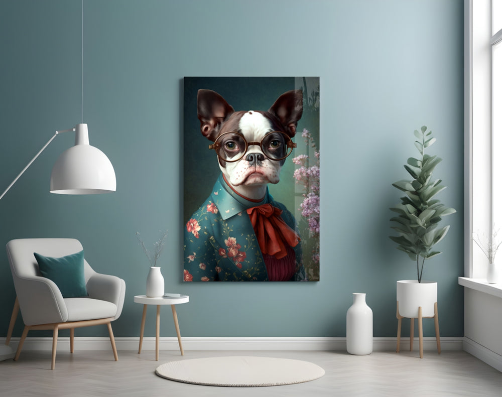 Dog Vogue panel adding editorial flair to a hallway