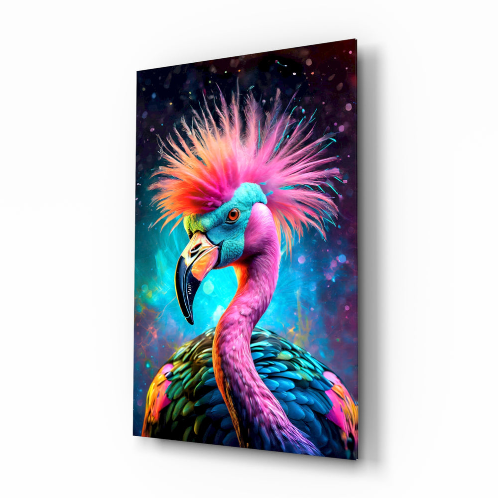 Neon-pop panel bringing electric glow to a designer studio