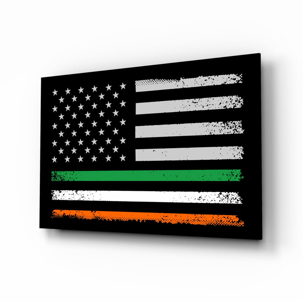 Flag-fusion panel bringing patriotic glow to a home bar