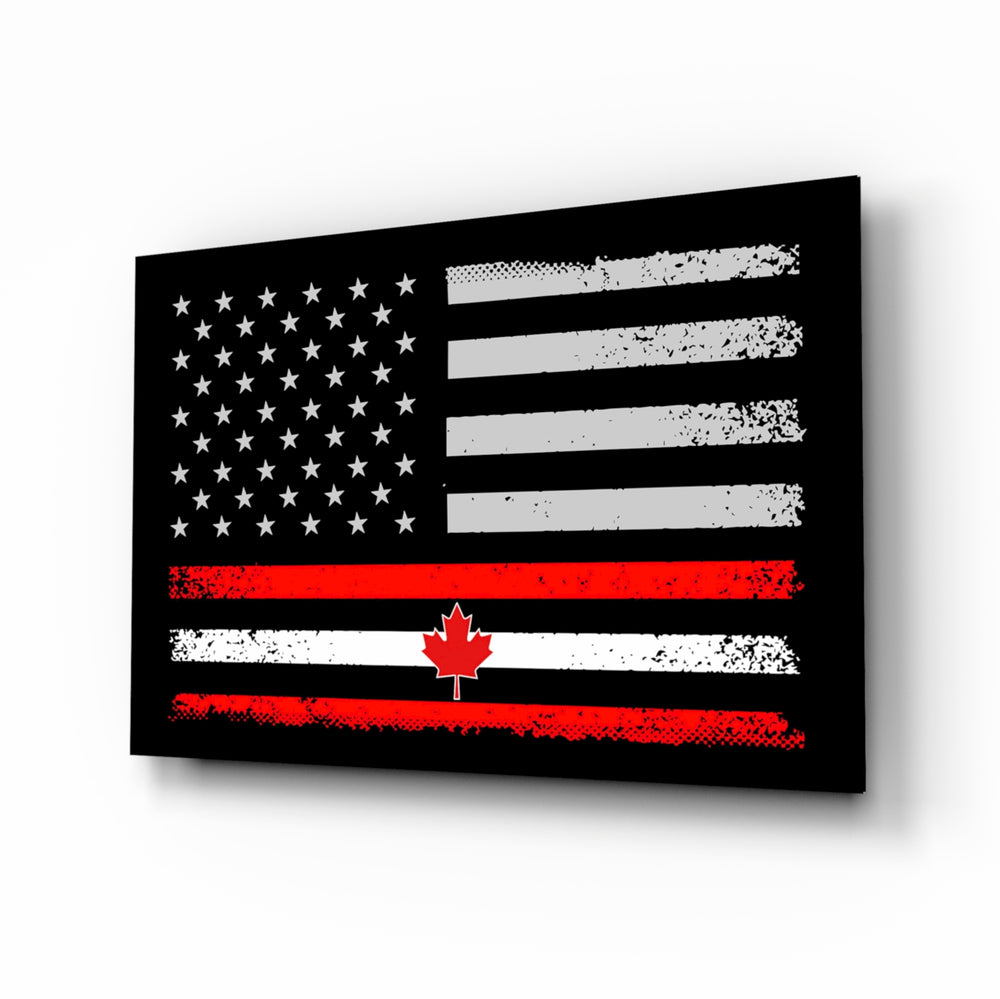 Flag-fusion panel bringing patriotic glow to a home bar