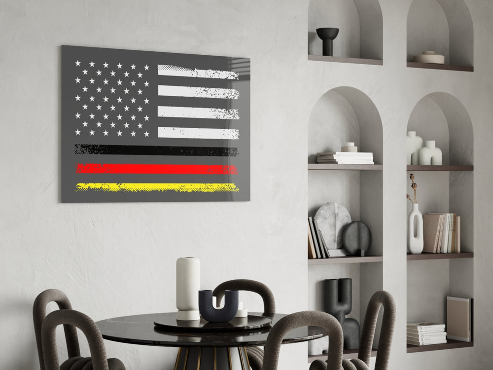 USA Germany Flag glass print enhancing a study with patriotic firepower