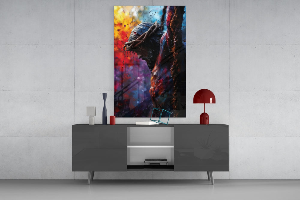 Cross Glass Wall Art || Designer Collection.