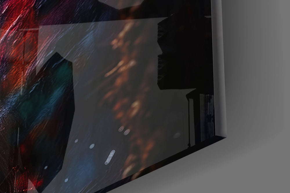 Cross panel catching lamp light to reveal its cinematic glow