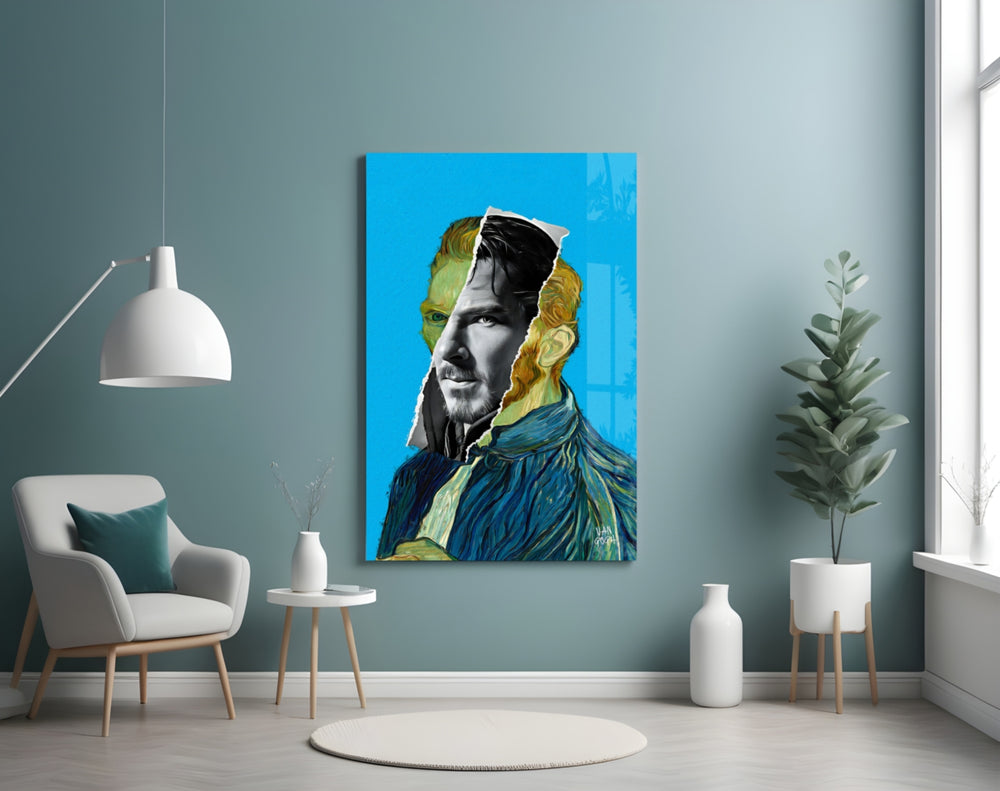 Contemporary Gogh panel adding editorial flair to a hallway