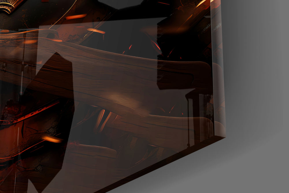 Warrior panel catching lamp light to reveal its cinematic glow